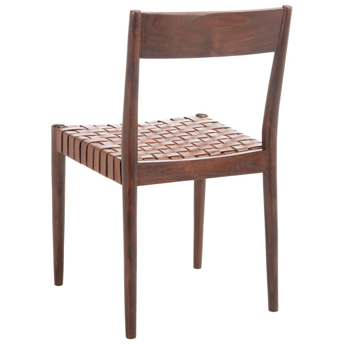 Safavieh Eluned Leather Dining Chair , DCH1201 - Cognac / Brown (Set of 2)
