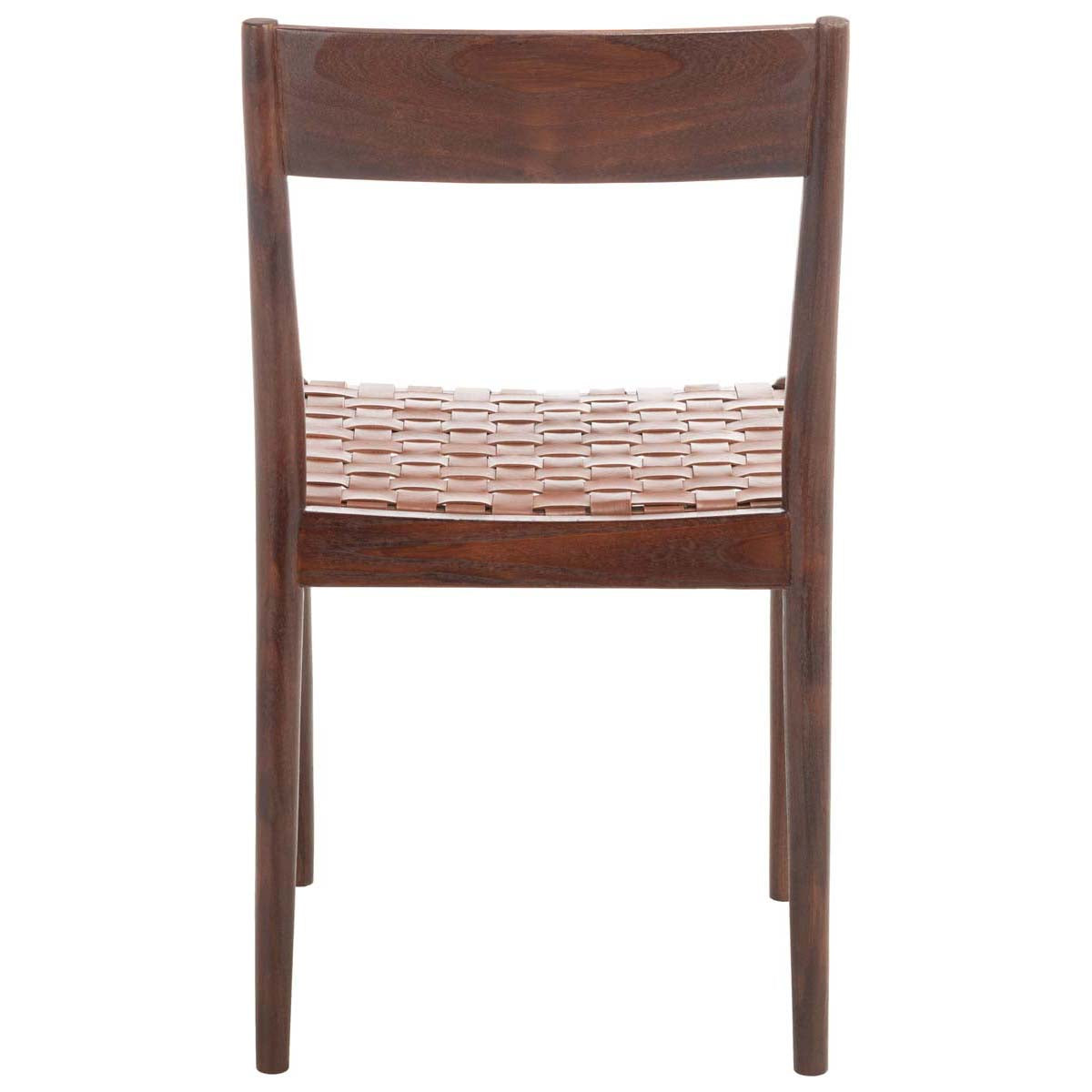 Safavieh Eluned Leather Dining Chair , DCH1201 - Cognac / Brown (Set of 2)