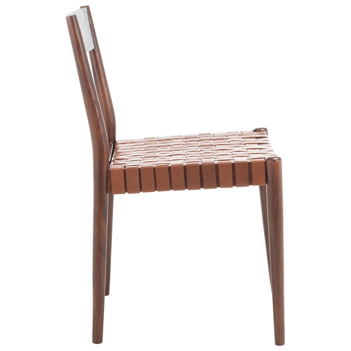 Safavieh Eluned Leather Dining Chair , DCH1201 - Cognac / Brown (Set of 2)