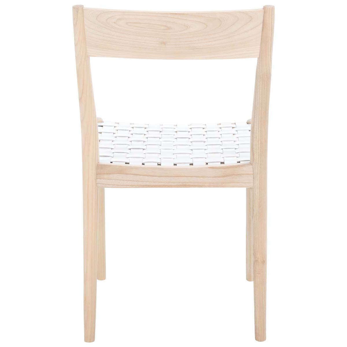 Safavieh Eluned Leather Dining Chair , DCH1201 - White / Natural (Set of 2)