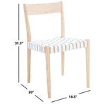 Safavieh Eluned Leather Dining Chair , DCH1201 - White / Natural (Set of 2)