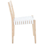 Safavieh Eluned Leather Dining Chair , DCH1201 - White / Natural (Set of 2)