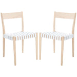 Safavieh Eluned Leather Dining Chair , DCH1201 - White / Natural (Set of 2)