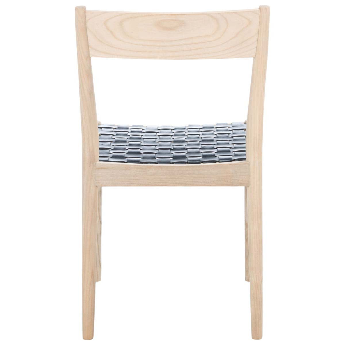 Safavieh Eluned Leather Dining Chair , DCH1201 - Black / Natural (Set of 2)