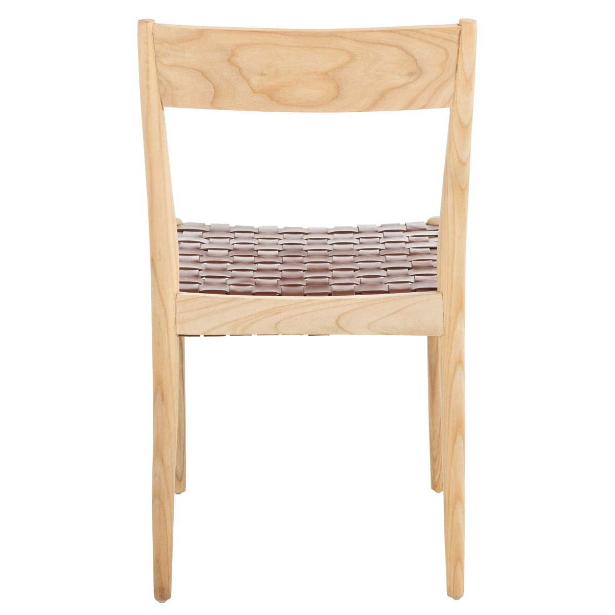 Safavieh Eluned Leather Dining Chair , DCH1201 - Cognac / Natural (Set of 2)