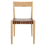 Safavieh Eluned Leather Dining Chair , DCH1201 - Cognac / Natural (Set of 2)