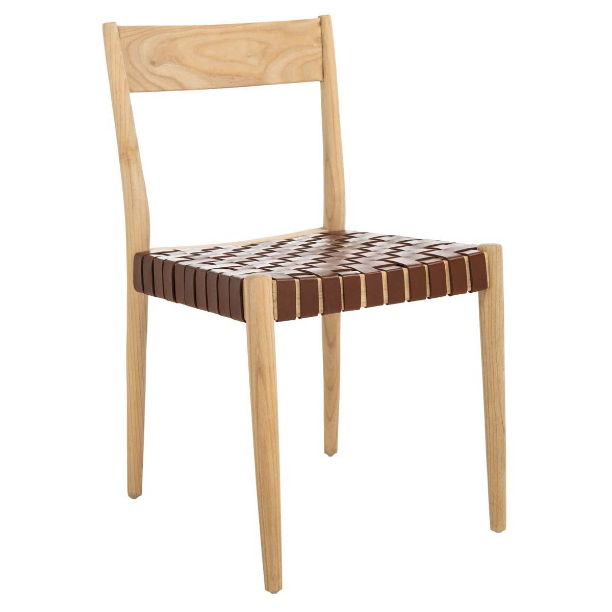 Safavieh Eluned Leather Dining Chair , DCH1201 - Cognac / Natural (Set of 2)