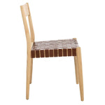 Safavieh Eluned Leather Dining Chair , DCH1201 - Cognac / Natural (Set of 2)