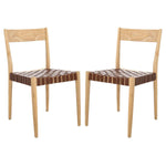 Safavieh Eluned Leather Dining Chair , DCH1201 - Cognac / Natural (Set of 2)