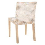 Safavieh Tyria Leather Dining Chair , DCH1203 - White / Natural (Set of 2)