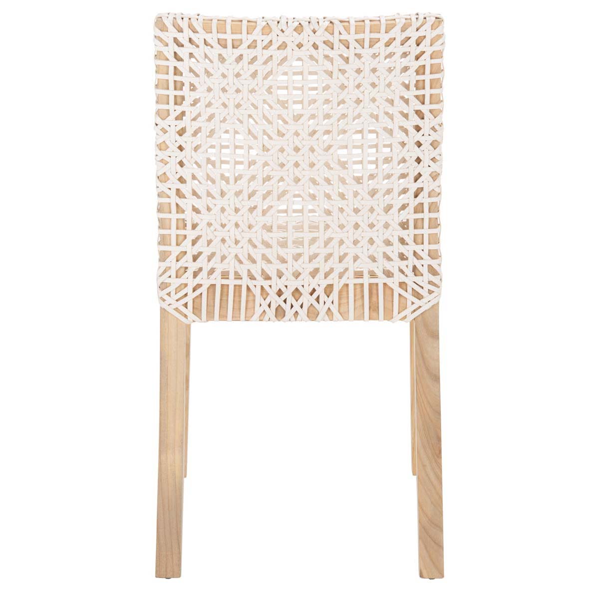 Safavieh Tyria Leather Dining Chair , DCH1203 - White / Natural (Set of 2)