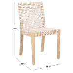 Safavieh Tyria Leather Dining Chair , DCH1203 - White / Natural (Set of 2)