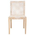 Safavieh Tyria Leather Dining Chair , DCH1203 - White / Natural (Set of 2)
