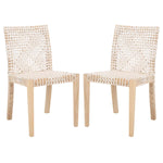 Safavieh Tyria Leather Dining Chair , DCH1203 - White / Natural (Set of 2)