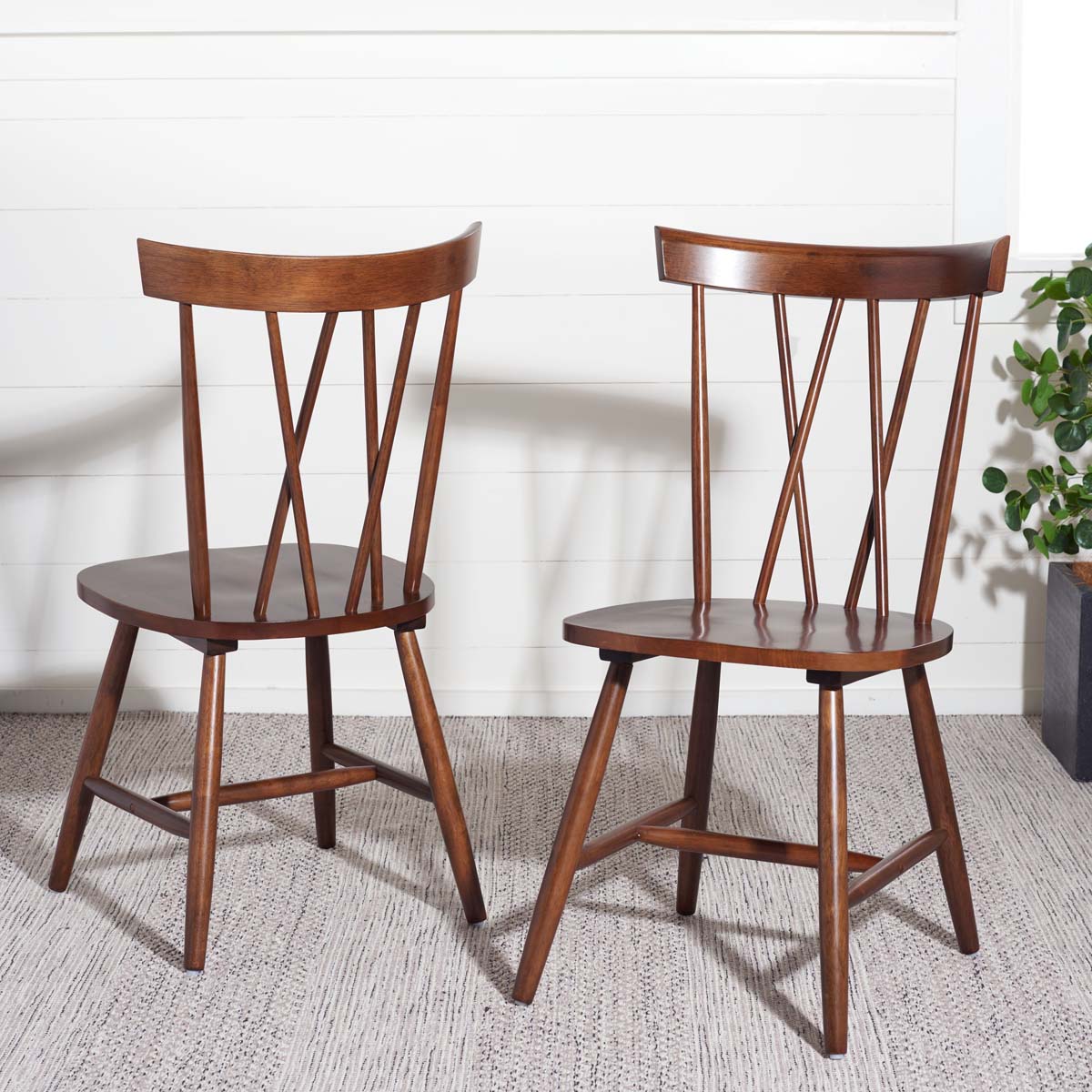 Safavieh Friar Dining Chair  , DCH1401 - Walnut (Set of 2)