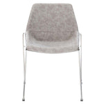 Safavieh Alexis Mid Century Dining Chair (Set of 2), DCH3000 - Stone Grey Pu/Silver