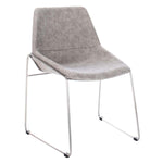 Safavieh Alexis Mid Century Dining Chair (Set of 2), DCH3000 - Stone Grey Pu/Silver