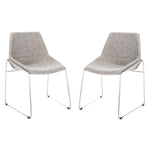 Safavieh Alexis Mid Century Dining Chair (Set of 2), DCH3000 - Stone Grey Pu/Silver