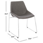 Safavieh Alexis Mid Century Dining Chair (Set of 2), DCH3000 - Ash Pu/Silver