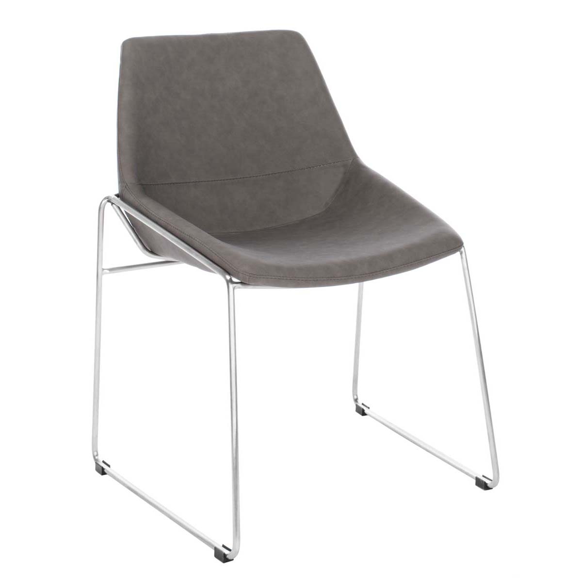 Safavieh Alexis Mid Century Dining Chair (Set of 2), DCH3000 - Ash Pu/Silver