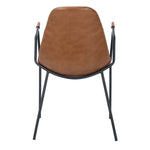 Safavieh Tanner Mid Century Dining Chair, DCH3001 - Cognac Pu/Black (Set of 2)