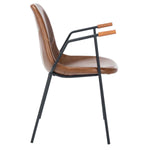 Safavieh Tanner Mid Century Dining Chair, DCH3001 - Cognac Pu/Black (Set of 2)