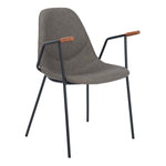 Safavieh Tanner Mid Century Dining Chair, DCH3001 - Ash Pu/Black (Set of 2)