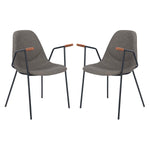 Safavieh Tanner Mid Century Dining Chair, DCH3001 - Ash Pu/Black (Set of 2)