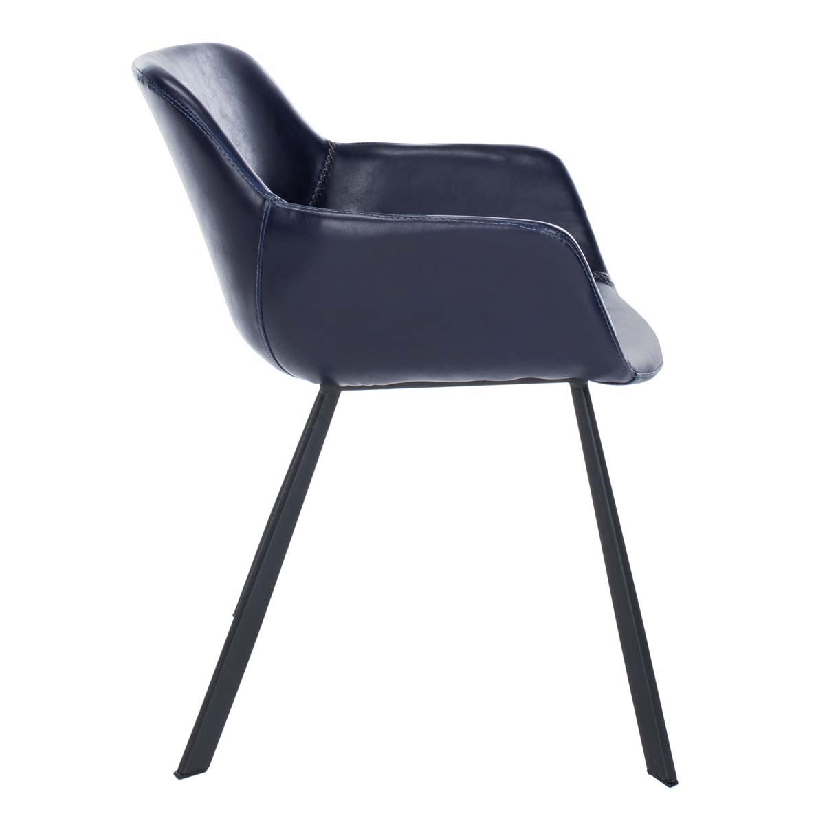 Safavieh Arlo Mid Century Dining Chair, DCH3002 - Midnight Blue Pu/Black