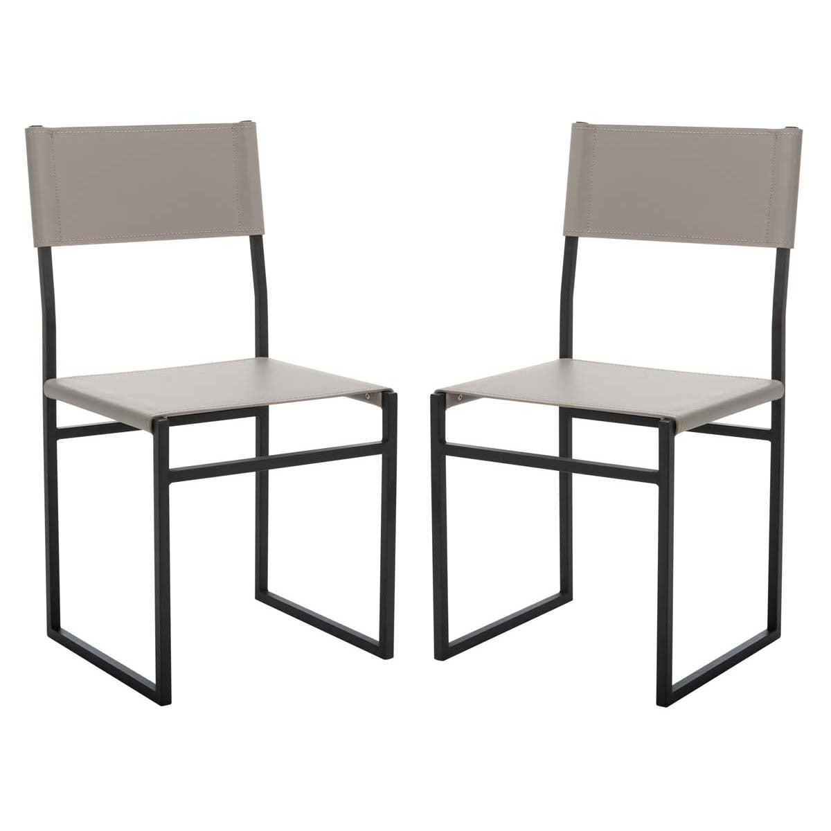 Safavieh Layne Dining Chair (Set of 2), DCH3003 - Light Grey / Black