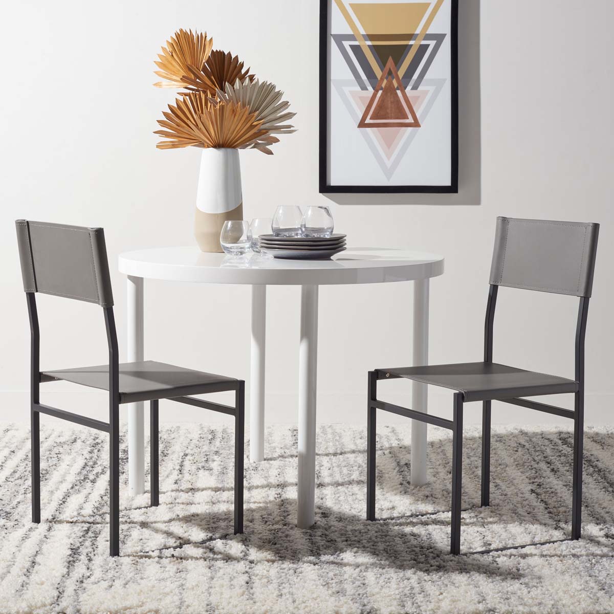 Safavieh Layne Dining Chair (Set of 2), DCH3003 - Grey / Black