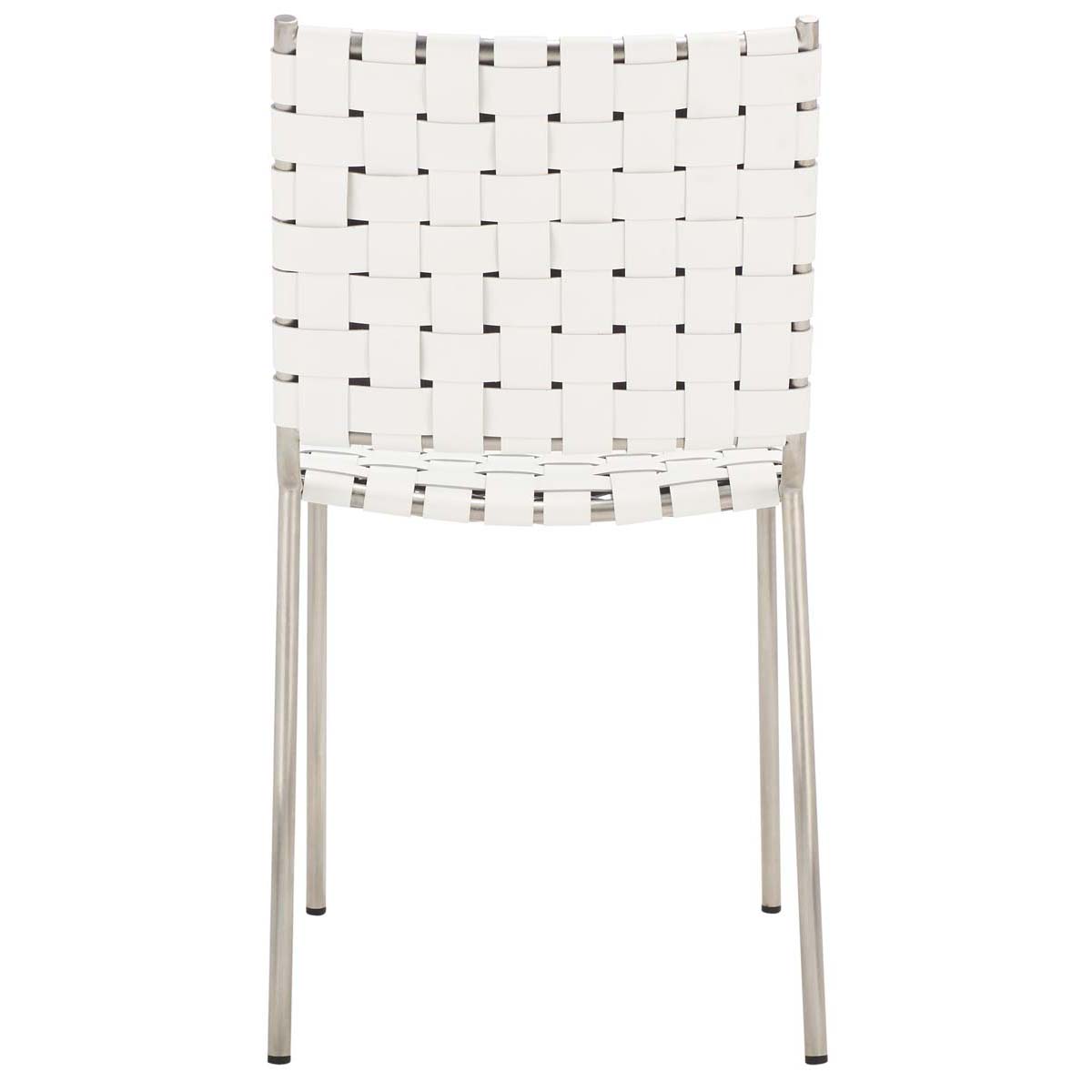 Safavieh Wesson Woven Dining Chair (Set of 2), DCH3005 - White / Silver