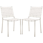 Safavieh Wesson Woven Dining Chair (Set of 2), DCH3005 - White / Silver