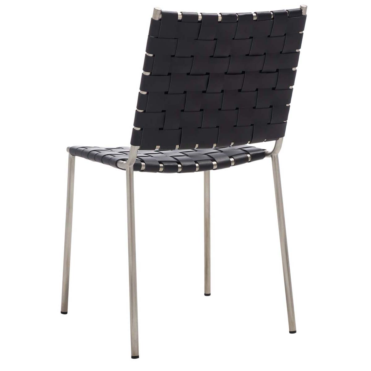 Safavieh Wesson Woven Dining Chair (Set of 2), DCH3005 - Black / Silver