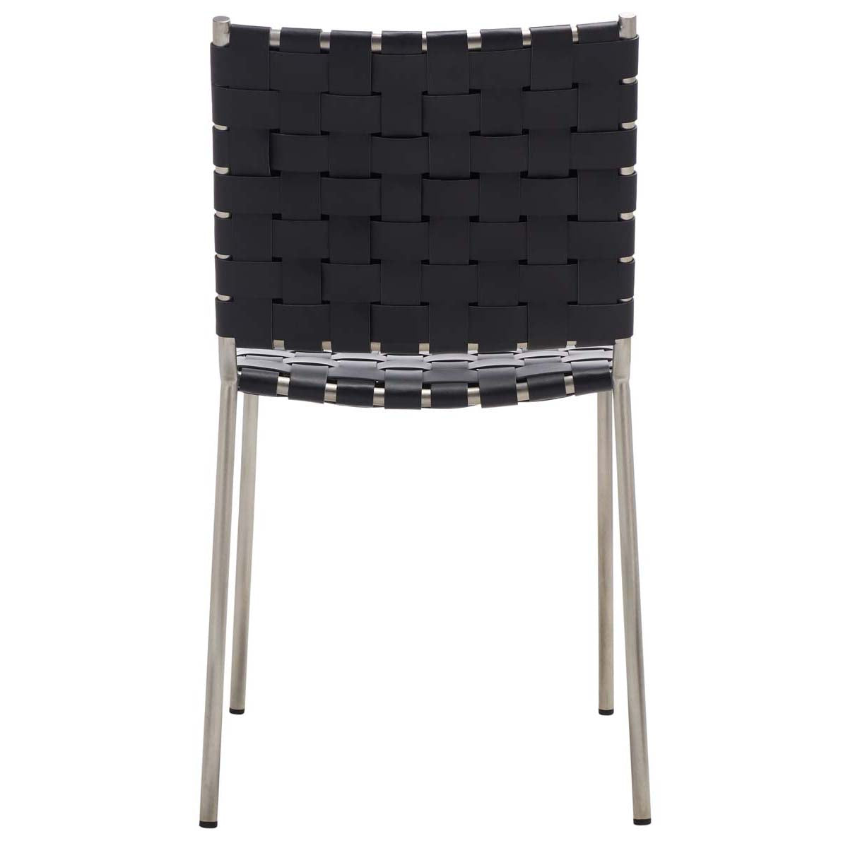 Safavieh Wesson Woven Dining Chair (Set of 2), DCH3005 - Black / Silver