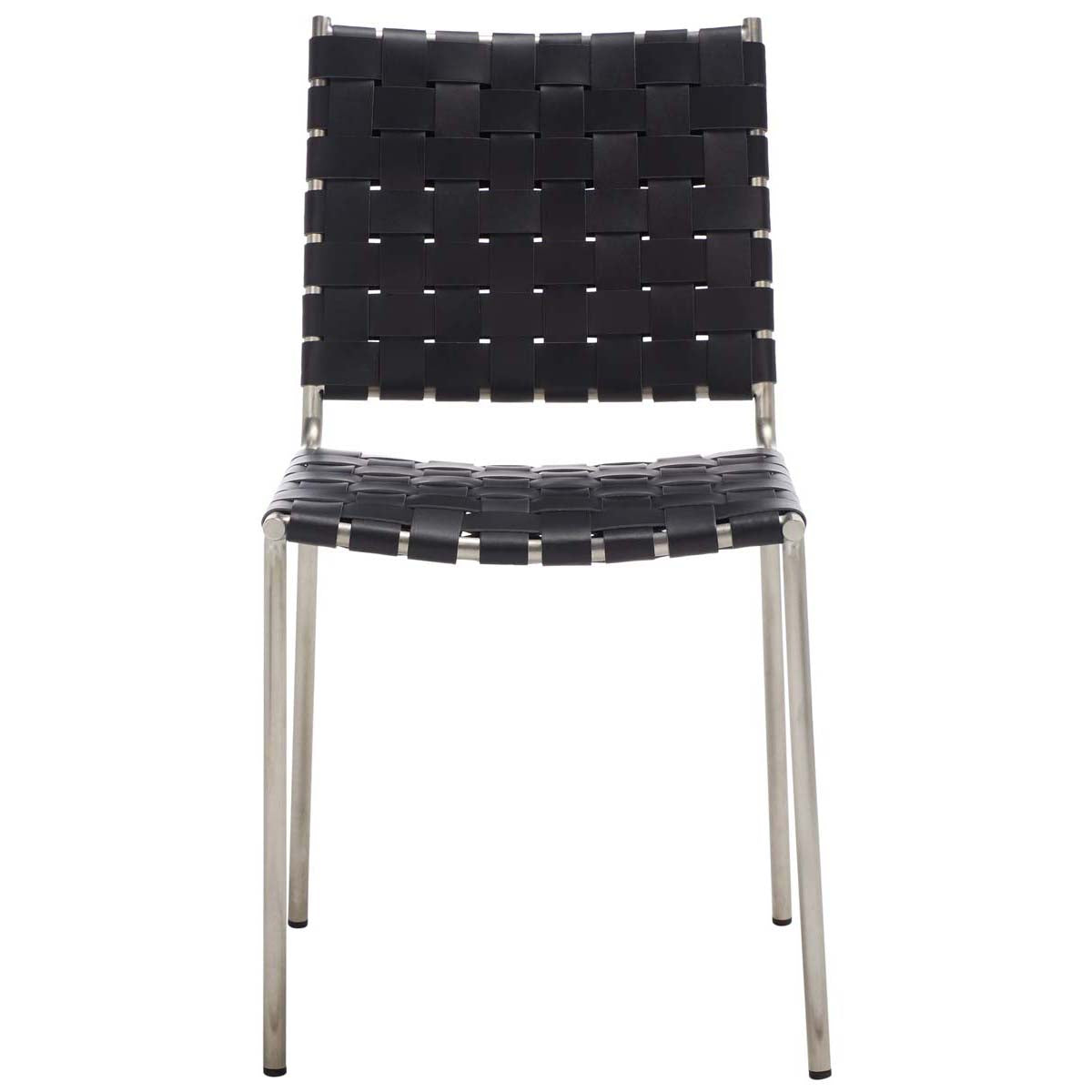 Safavieh Wesson Woven Dining Chair (Set of 2), DCH3005 - Black / Silver