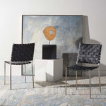 Safavieh Wesson Woven Dining Chair (Set of 2), DCH3005 - Black / Silver