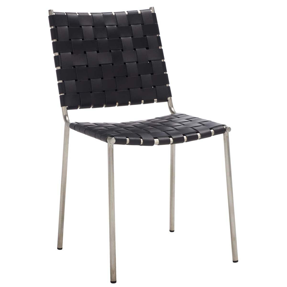 Safavieh Wesson Woven Dining Chair (Set of 2), DCH3005 - Black / Silver