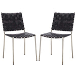 Safavieh Wesson Woven Dining Chair (Set of 2), DCH3005 - Black / Silver