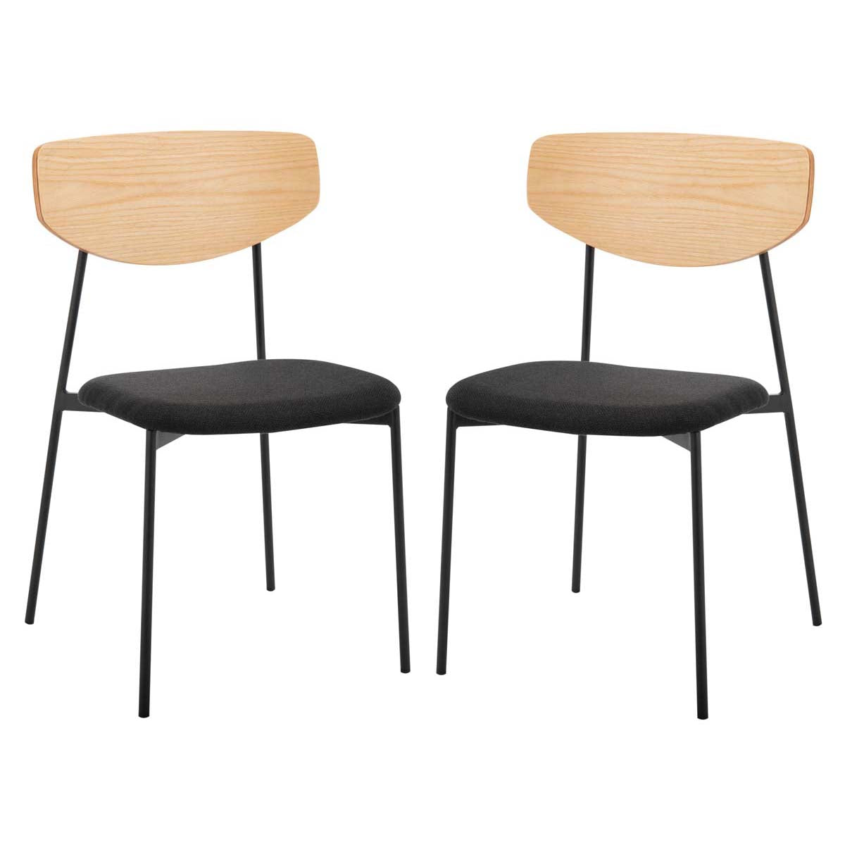 Safavieh Ryker Dining Chair (Set of 2), DCH3007 - Oak / Black