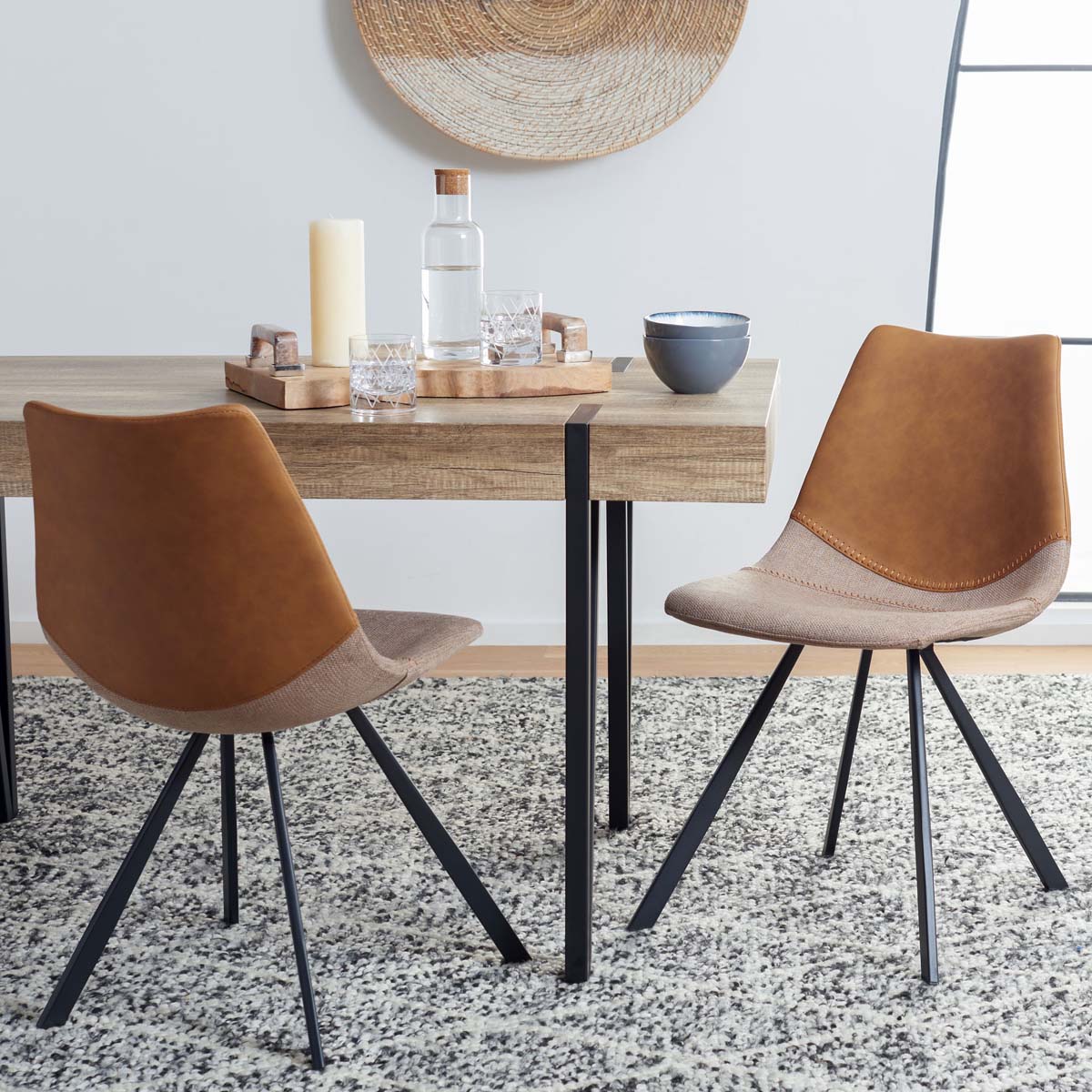 Safavieh Greer Dining Chair (Set of 2) , DCH3008 - Cognac