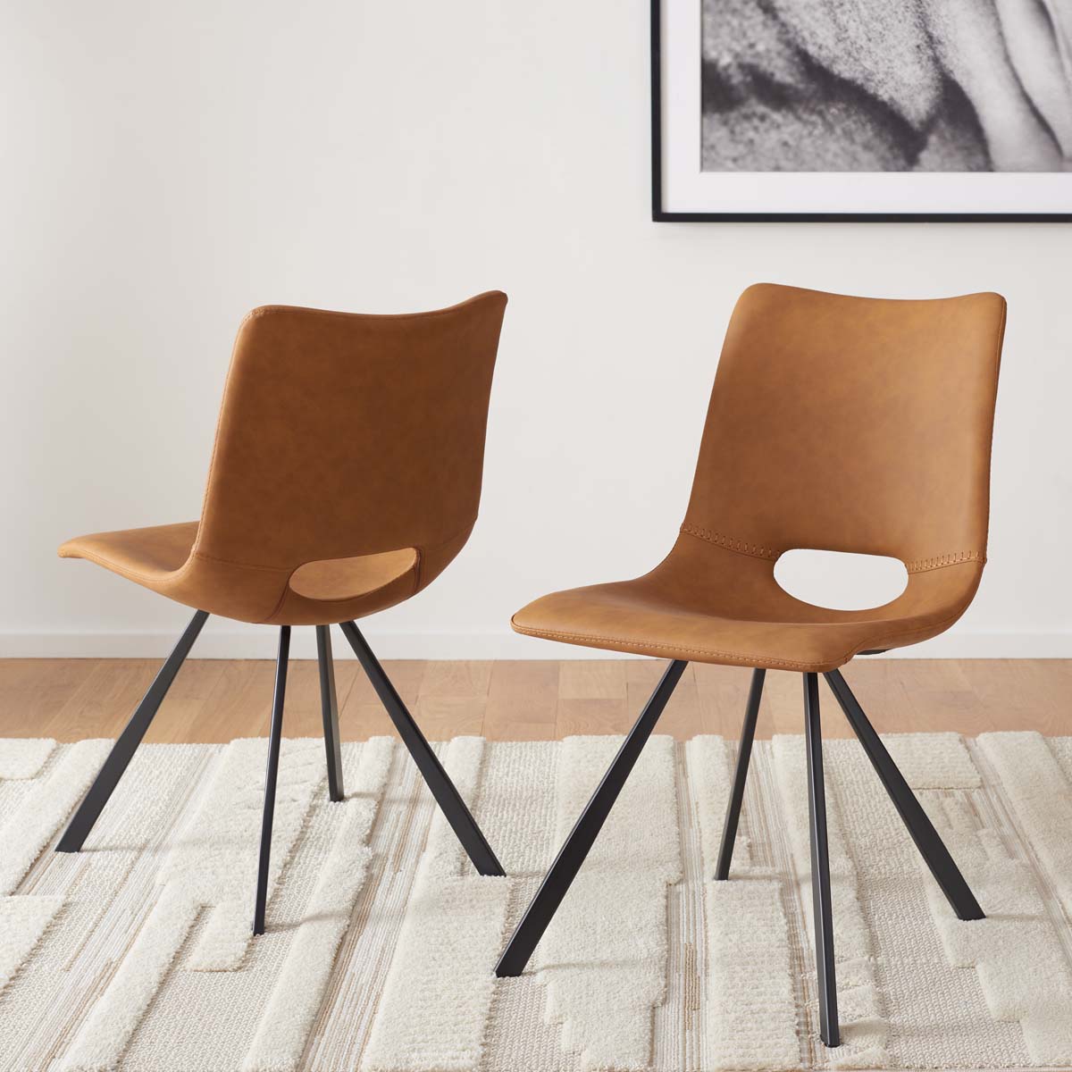 Safavieh Mika Dining Chair (Set of 2) , DCH3009 - Cigar Brown