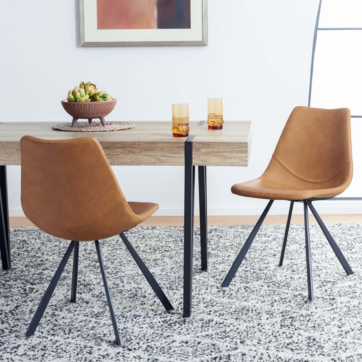 Safavieh Kayne Dining Chair (Set of 2) , DCH3010 - Cigar Brown