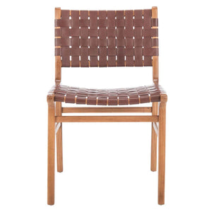 Safavieh Taika Woven Leather Dining Chair (Set of 2), DCH4000