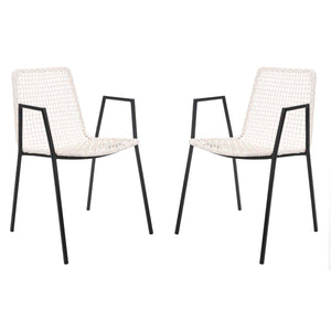 Safavieh Wynona Leather Woven Dining Chair(Set of 2), DCH4001