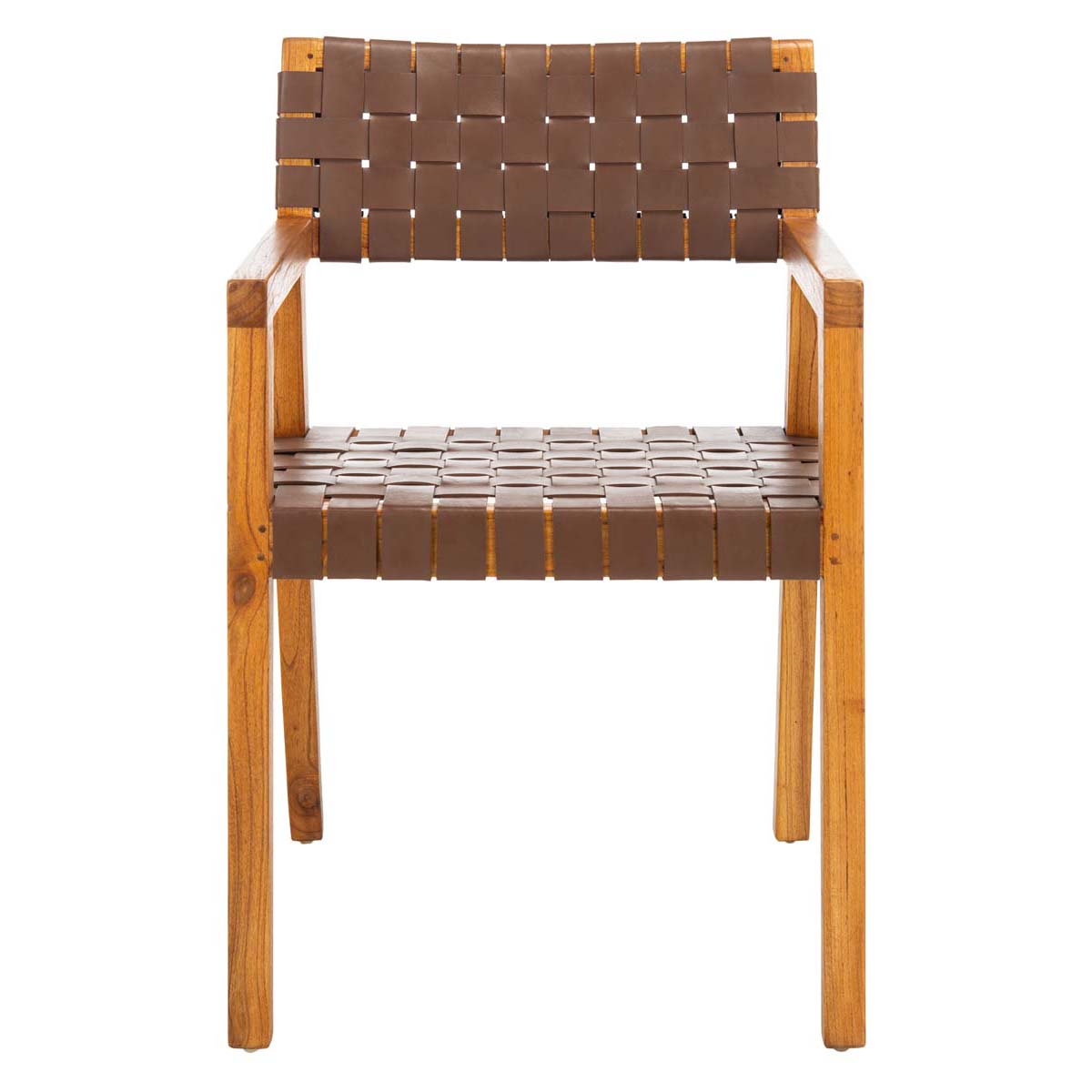 Safavieh Cire Leather Dining Chair , DCH4004 - Cognac / Natural
