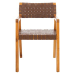 Safavieh Cire Leather Dining Chair , DCH4004 - Cognac / Natural