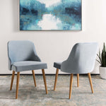 Safavieh Lulu Upholstered Dining Chair, DCH6200 - Slate Blue/Gold (Set of 2)