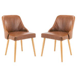 Safavieh Lulu Upholstered Dining Chair, DCH6200 - Light Brown/Gold (Set of 2)