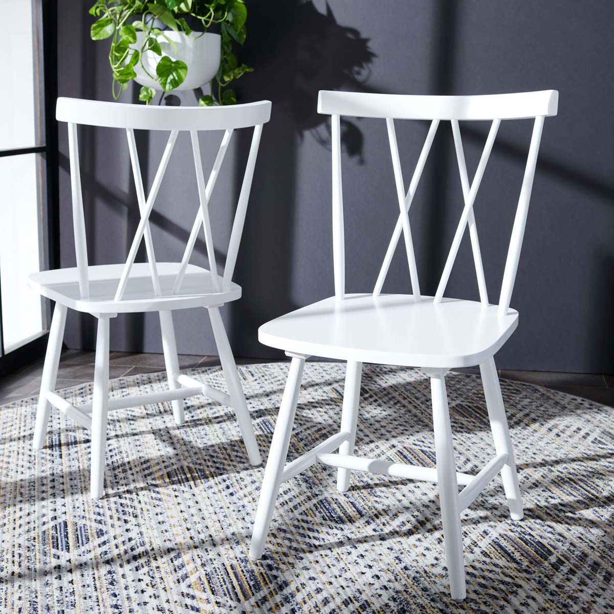 Safavieh Tayten Spindle Back Dining Chair , DCH8502 - White (Set of 2)